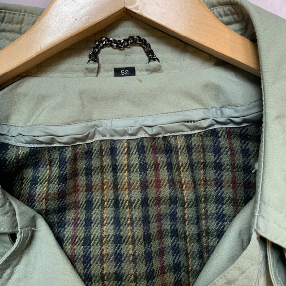 Vintage Trench Coat in Khaki Green Men’s Belted Double Breasted Size L - Picture 3 of 9